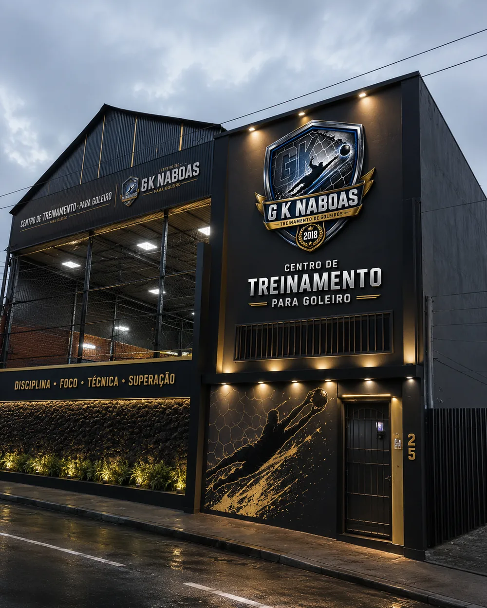 Fachada do centro de treinamento GK Naboas em Guarulhos